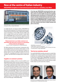 Now at the centre of Italian industry