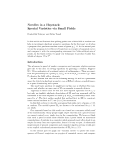 Needles in a Haystack: Special Varieties via Small