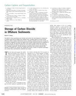 Storage of Carbon Dioxide in Offshore Sediments
