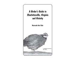 A Birder`s Guide to Charlottesville