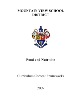 Food and Nutrition - Mountain View School District