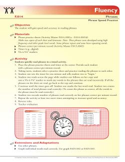 F.014 Phrase Speed Practice - Florida Center for Reading Research