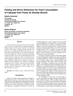 Fishing and Niche Dimension for Food Consumption of Cai&ccedil;aras