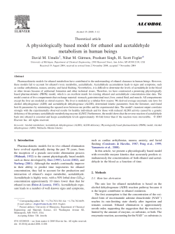 A physiologically based model for ethanol and acetaldehyde