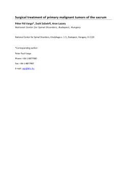 Surgical treatment of primary malignant tumors of the sacrum