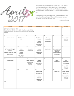 Joy is prayer. Joy is strength. Joy is love. Joy is a net of love by