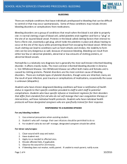 bleeding - Molalla River School District