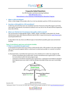 FAQ Rule 6M-8.210, Reenrollment in VPK