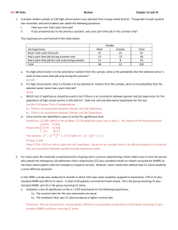 KEY AP Stats Review Chapter 13 and 14