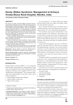 Dandy&ndash;Walker Syndrome: Management at