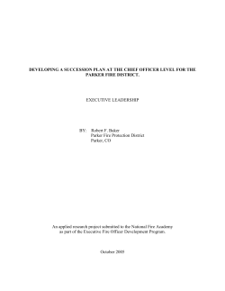 Developing a Succession Plan at the Chief Officer Level for the