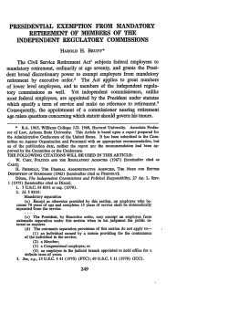 Presidential Exemption from Mandatory Retirement of Members of