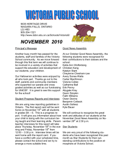 november 2010 - Victoria Public School