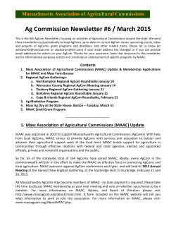 Newsletter - Massachusetts Association of Agricultural Commissions