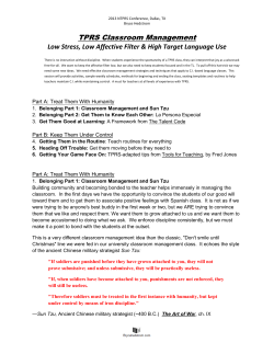 TPRS Classroom Management