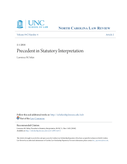 Precedent in Statutory Interpretation