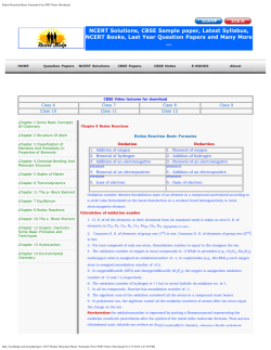 Class 11 Class 12 Redox Reaction Basic Formulas Oxidation