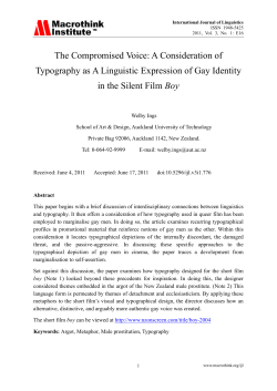 The Compromised Voice: A Consideration of Typography as A