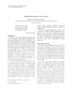 Applied Biocatalysis: An Overview