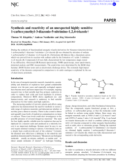 Synthesis and reactivity of an unexpected highly sensitive 1