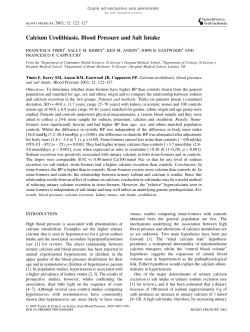 Calcium Urolithiasis, Blood Pressure and Salt Intake