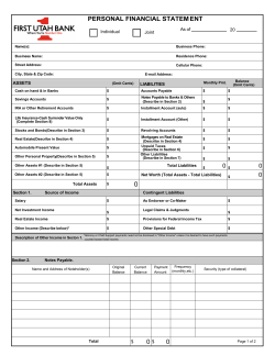 Personal Financial Statement