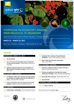 symposium on microscopy imaging: from molecules to organisms