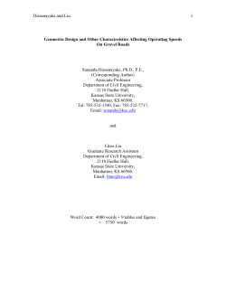 Geometric Design and Other Characteristics Affecting Operating