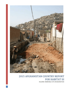 2015 AFGHANISTAN COUNTRY REPORT FOR HABITAT III