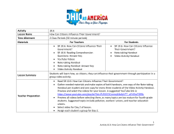 Activity 10.6 Lesson Name How Can Citizens Influence Their
