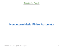 Nondeterministic Finite Automata