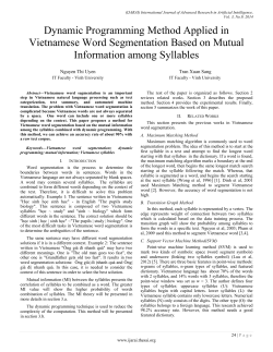 Dynamic Programming Method Applied in Vietnamese Word