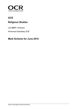 Mark scheme - Unit G577 - AS Hinduism - June