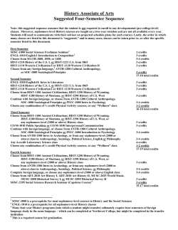 History Associate of Arts Suggested Four