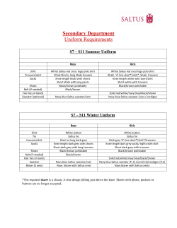 Secondary Department Uniform Requirements