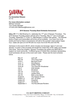 FX MATT BREWING COMPANY For Immediate