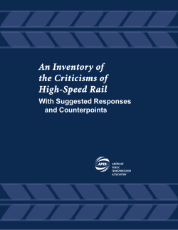 An Inventory of the Criticisms of High-Speed Rail