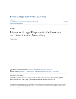 International Legal Responses to the Holocaust and Genocide After