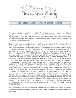 Staff Uniform - Parson`s Green Nursery