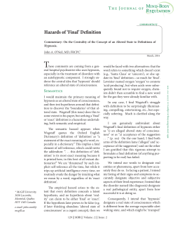Hazards of `Final` Definition - University of Calgary Journal Hosting