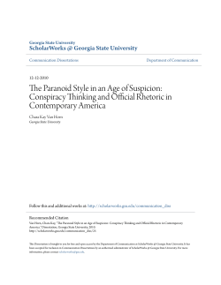 The Paranoid Style in an Age of Suspicion