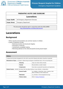 Lacerations - Kids Health WA