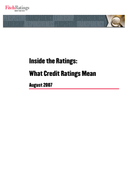 Inside the Ratings: What Credit Ratings Mean