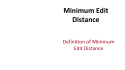 Definition of Minimum Edit Distance