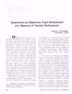 Supervision by Objectives