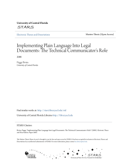 Implementing Plain Language Into Legal Documents: The