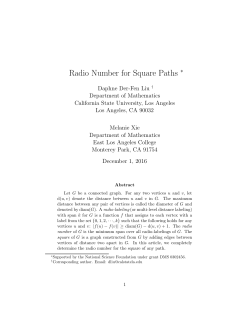 Radio Number for Square Paths - California State University, Los
