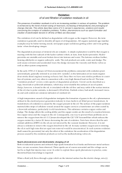 Oxidation of oil and filtration of oxidation residuals