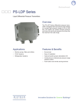 PS-LDP Series - Distech Controls