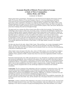 Economic Benefits of Historic Preservation in Georgia, A Study of